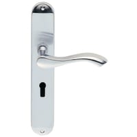 Carlisle Brass Andros Door Lever Lock on Bathroom Backplate Polished Chrome