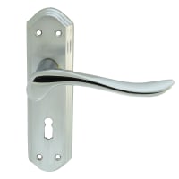 Carlisle Brass Lytham Door Lever Lock on Backplate Polished Chrome