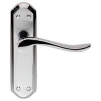 Carlisle Brass Lytham Door Lever Latch on Backplate Satin/Polished Chrome