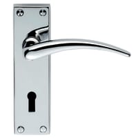 Carlisle Brass Wing Lever Lock on Blackplate Furniture Polished Chrome