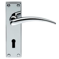 Carlisle Brass Wing Lever Lock on Blackplate Furniture Polished Chrome