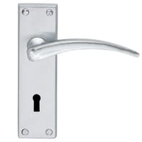 Carlisle Brass Wing Lever Lock on Blackplate Furniture Satin Chrome