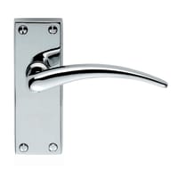 Carlisle Brass Wing Lever on Short Latch Backplate Polished Chrome