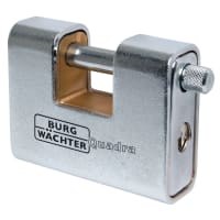 Burg-Wachter Quadra 555 80mm Steel Armoured Brass Shutter Padlock