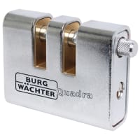 Burg-Wachter Quadra 555 90mm Steel Armoured Brass Shutter Padlock