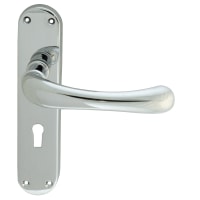 Carlisle Brass Ibra Door Lever Lock Backplate Furniture Polished Chrome