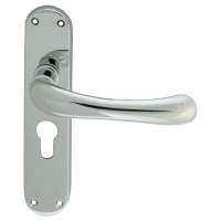 Carlisle Brass Ibra Euro Profile Lever Lock on Backplate Polished Chrome