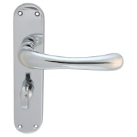 Carlisle Brass Ibra Door Lever Lock Bathroom Backplate Polished Chrome