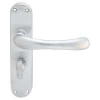 Carlisle Brass Ibra Door Lever Lock Bathroom Backplate Satin Chrome