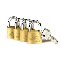 Burg Wachter C-Line 222 Quad Pack 40mm Brass Padlocks - Keyed Alike