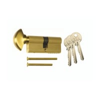 ERA 35/45 6 Pin Euro Profile Thumbturn Door Cylinder Brass