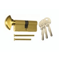 ERA 40/40 6 Pin Euro Profile Thumbturn Door Cylinder Brass