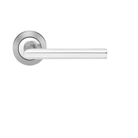Karcher Porto Lever on Round Rose Dual Satin/Polished Stainless Steel