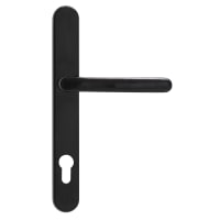 ERA Fab & Fix Balmoral Sprung Inline Lever Door Handle in Black Finish 243mm Backplate 