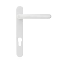 ERA Fab & Fix Windsor Sprung Inline Lever Door Handle in White Finish 206mm Backplate 