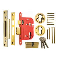 ERA Fortress Euro Mortice Sashlock 64mm Square End Brass Finish