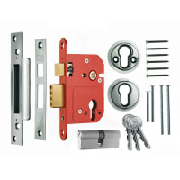 ERA Fortress Euro Mortice Sashlock 64mm Square End Satin finish