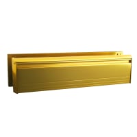 300mm Letterplate Metal Anti Vandal 40-80mm - Gold Flap / Gold Frame