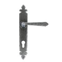 From The Anvil Pewter Cromwell Lever Espag. Lock Set