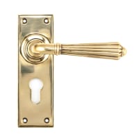 From The Anvil Aged Brass Hinton Lever Euro Lock Set