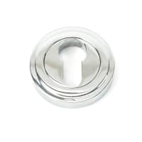 From The Anvil Polished Chrome Round Euro Escutcheon (Art Deco)