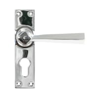 From The Anvil Polished Chrome Straight Lever Euro Lock Set