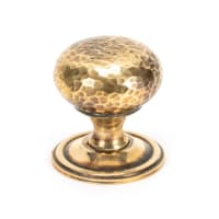 From The Anvil Aged Brass Hammered Mushroom Cabinet Knob 38mm