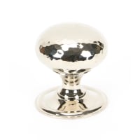 From The Anvil Polished Nickel Hammered Mushroom Cabinet Knob 38mm