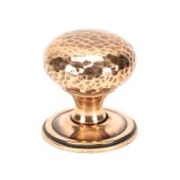 From The Anvil Polished Bronze Hammered Mushroom Cabinet Knob 38mm
