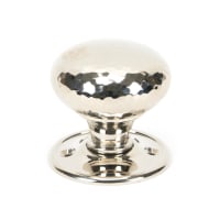 From The Anvil Polished Nickel Hammered Mushroom Mortice/Rim Knob Set