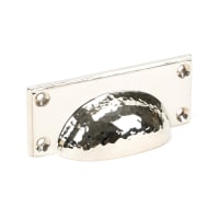 From The Anvil Polished Nickel Hammered Art Deco Drawer Pull