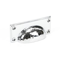 From The Anvil Polished Chrome Hammered Art Deco Drawer Pull