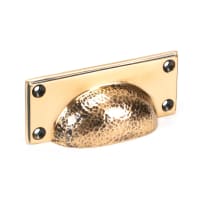 From The Anvil Polished Bronze Hammered Art Deco Drawer Pull