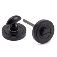 From The Anvil Matt Black Round Thumbturn Set (Art Deco)