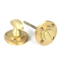 From The Anvil Satin Brass Round Thumbturn Set (Art Deco)
