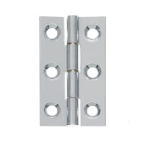 Solid Drawn Brass Hinge Polished Chrome Plated 64 x 35mm