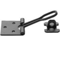 A Perry No.HS610 Wire Hasp and Staple 75mm Black