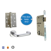UAP Firemongery Latch Pack Satin Stainless Steel (Pack 3)
