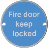 ARRONE 'Fire Door Keep Locked' Stainless Steel Information Sign AR901-SSS