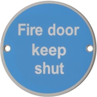 ARRONE 'Fire Door Keep Shut' Stainless Steel Information Sign AR902-SSS