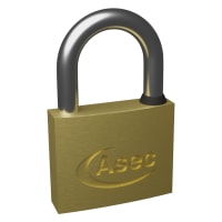 ASEC KA Open Shackle Brass Padlock 50mm Keyed Alike `G` Boxed