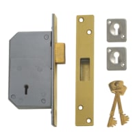 Union 3G110 C-Series 5 Detainer Mortice Deadlock 73mm Polished Brass