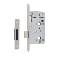 Union HD72 CE DIN Euro Profile Deadlock Radius for end 60mm Backset Stainless Steel