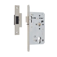 Union HD72 CE DIN Euro Profile Deadlocking Nightlatch Square for end 60mm Backset Stainless Steel
