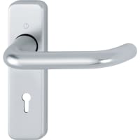 Hoppe Return to Door Lever Lock on Backplate Satin Anodised Aluminium (AR200S on Plate)