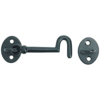 Black Wrought Iron Cabin Hook Eye 5  L with Screws Pack of 2