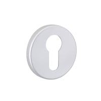 Round Euro Escutcheon Satin Aluminium Effect