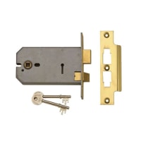 Union 2077 3 Lever Horizontal Mortice Lock 149mm Polished Brass