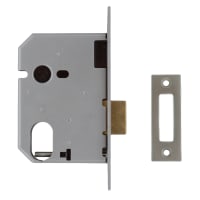 Union 2141 Oval Profile Mortice Deadlock 65mm Satin Chrome