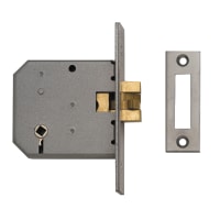 Union 2426 3 Lever Bathroom Sliding Door Lock 77mm Satin Chrome